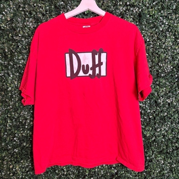 The Simpsons Other - Vintage Y2K 2004 The Simpsons Duff Beer Red T-Shirt Men's Size Promo TV Shirt